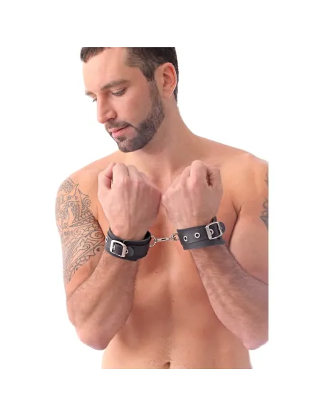 Esposas con mosqueton eco-cuero negro | Infarta fetish | Esposas