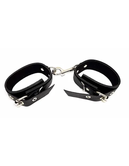 Esposas con mosqueton eco-cuero negro | Infarta fetish | Esposas