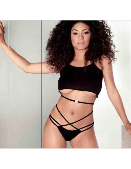 Tiras - microf. elastizada 02/90 negro | Mordisco | Tangas cola less