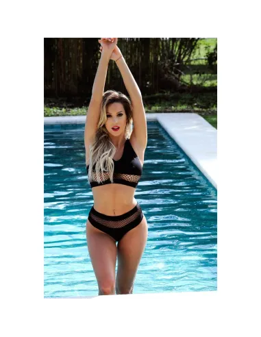 Top y culotte con cintura de red rojo | Malena | Conjuntos