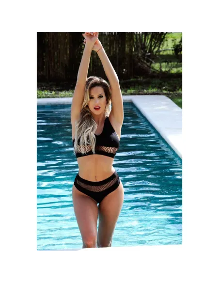 Top y culotte con cintura de red rojo | Malena | Conjuntos