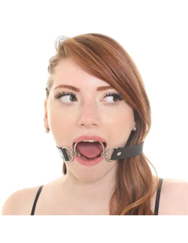 Mordaza con argolla de 4cm - eco cuero negro | Infarta fetish | Mordazas