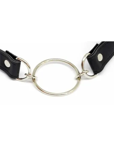 Mordaza con argolla de 4cm - eco cuero negro | Infarta fetish | Mordazas
