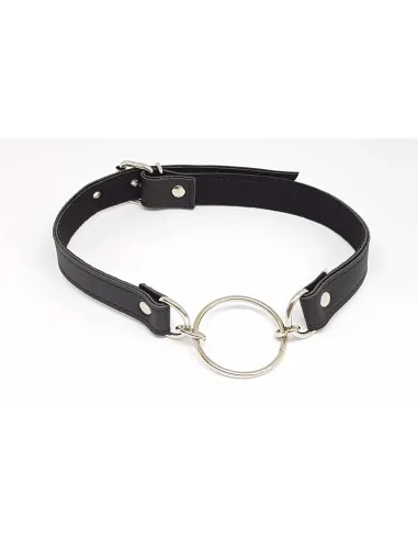 Mordaza con argolla de 4cm - eco cuero negro | Infarta fetish | Mordazas