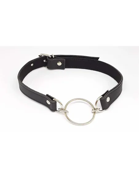Mordaza con argolla de 4cm - eco cuero negro | Infarta fetish | Mordazas