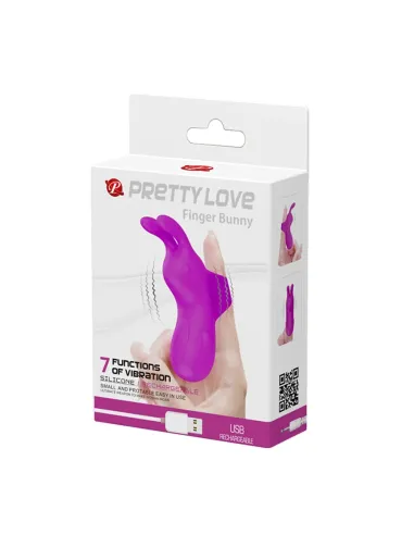 Vibrador recargable finger bunny 7 func usb 10cm x 3cm | Pretty love | Estimuladores clítoris