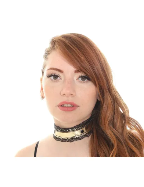 Collar choker urbano dorado | Infarta fetish | Accesorios y outfits