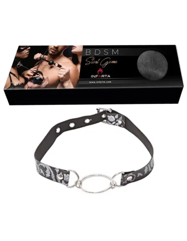 Mordaza con argolla de 4cm arabesco plata | Infarta fetish | Mordazas