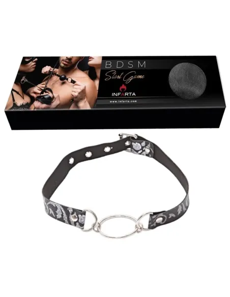 Mordaza con argolla de 4cm arabesco plata | Infarta fetish | Mordazas