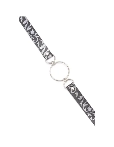 Mordaza con argolla de 4cm arabesco plata | Infarta fetish | Mordazas