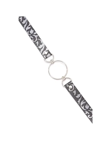Mordaza con argolla de 4cm arabesco plata | Infarta fetish | Mordazas