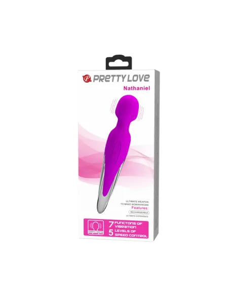 Vibrador masageador nathaniel recargable 26cm x 48cm | Pretty love | Masajeadores