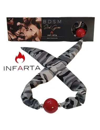 Mordaza pañuelo camuflada bola negra | Infarta fetish | Mordazas