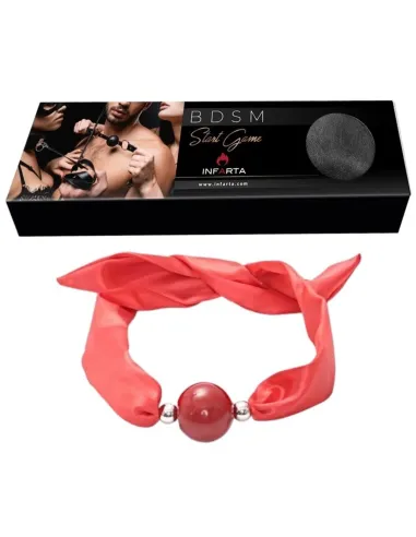 Mordaza pañuelo y bola roja | Infarta fetish | Mordazas