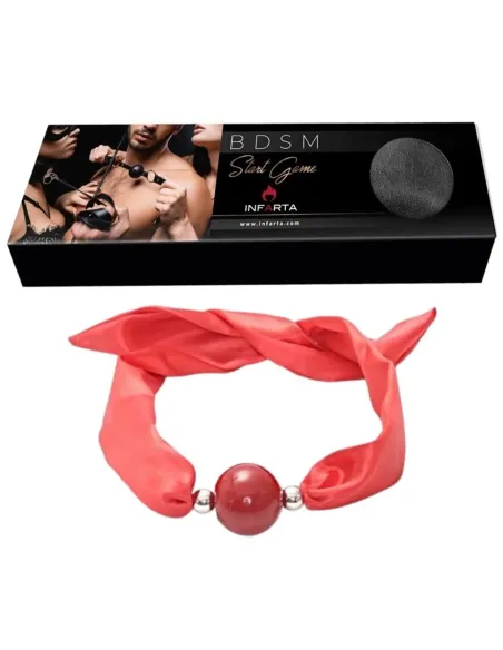 Mordaza pañuelo y bola roja | Infarta fetish | Mordazas