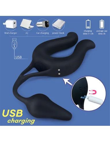 Nicole doble penetracion vibrador multifuncional recargable usb | S-hande | Dobles