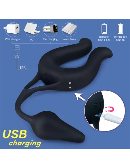 Nicole doble penetracion vibrador multifuncional recargable usb | S-hande | Dobles