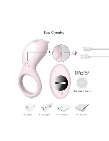 Cora anillo vibrador multifuncional recargable usb | S-hande | Anillos