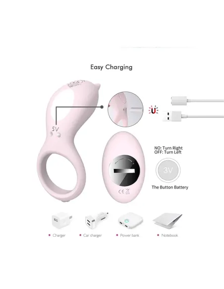 Cora anillo vibrador multifuncional recargable usb | S-hande | Anillos