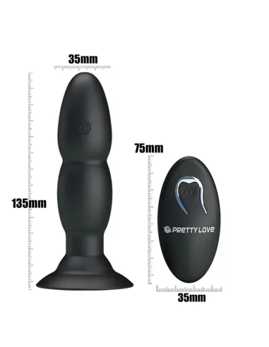 Vibrador rotador anal control remoto silicona recargable 13cm x 3,5cm | Pretty love | Vibradores