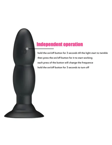 Vibrador rotador anal control remoto silicona recargable 13cm x 3,5cm | Pretty love | Vibradores