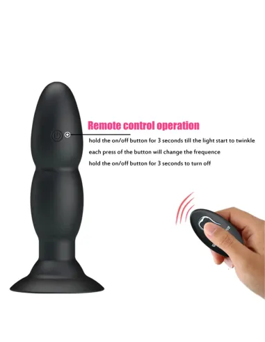 Vibrador rotador anal control remoto silicona recargable 13cm x 3,5cm | Pretty love | Vibradores