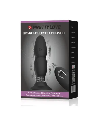 Vibrador rotador anal control remoto silicona recargable 13cm x 3,5cm | Pretty love | Vibradores