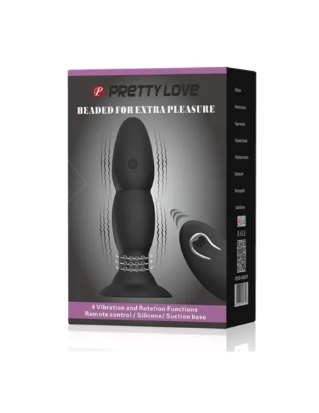 Vibrador rotador anal control remoto silicona recargable 13cm x 3,5cm | Pretty love | Vibradores