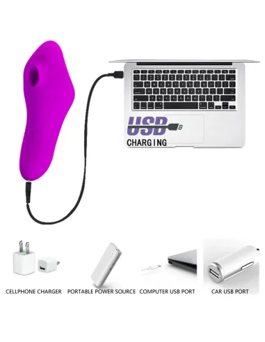 Succionador magic fish recargable estimulador clitoris silicona 15cm x 6cm | Pretty love | Succionadores