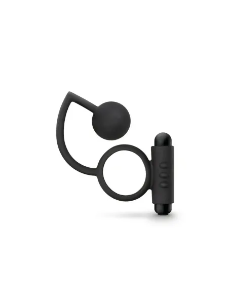 Anal adventures platinum - silicone anal ball with vibrating c-ring - black | Blush | Anillos