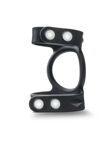 Performance - vs8 - silicone double cock & ball strap - black | Blush | Anillos