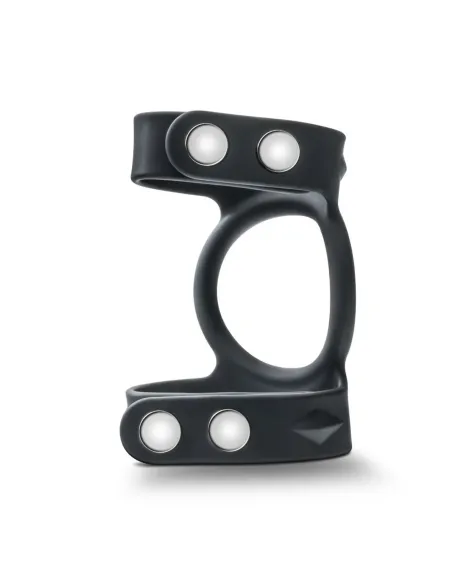 Performance - vs8 - silicone double cock & ball strap - black | Blush | Anillos