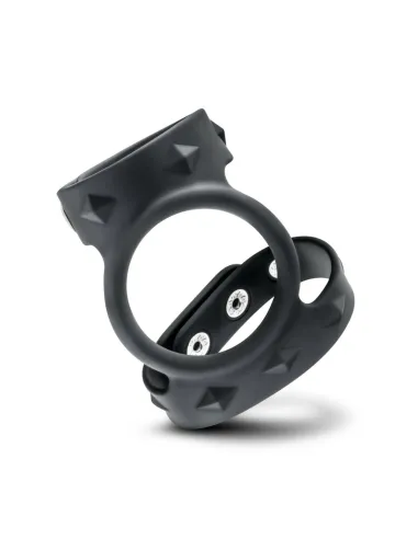 Performance - vs8 - silicone double cock & ball strap - black | Blush | Anillos