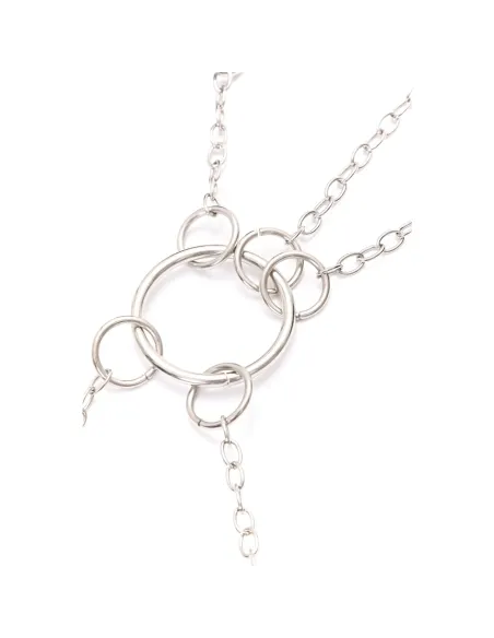 Esposas cruz de mano y tobillo con collar de cadena - eco cuero negro | Infarta fetish | Collares