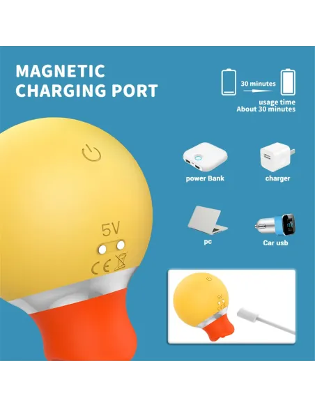 Vibrador lengua succionador- little duck - 8cm x 6,5cm | S-hande | Succionadores