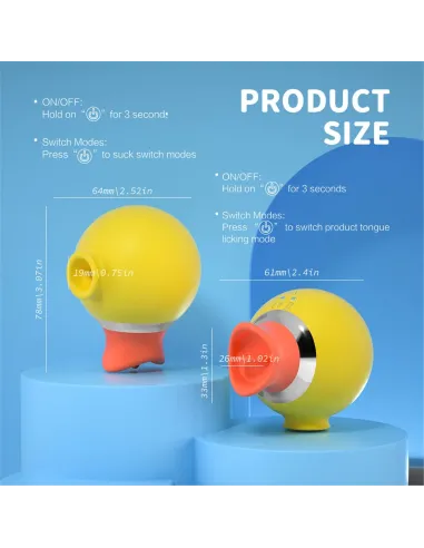 Vibrador lengua succionador- little duck - 8cm x 6,5cm | S-hande | Succionadores