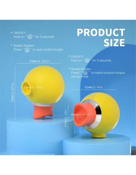 Vibrador lengua succionador- little duck - 8cm x 6,5cm | S-hande | Succionadores