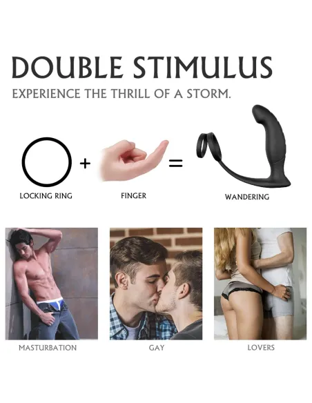 Vibrador wandering anillo - 9 funciones - recargable - 14cm x 12cm | S-hande | Vibradores