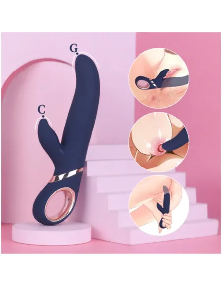 Vibrador layla usb recargable 13 funciones 23cm x 7cm | S-hande | Rabbits
