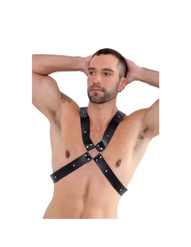 Pechera cruzada con tachas - unisex - eco cuero | Infarta fetish | Accesorios y outfits