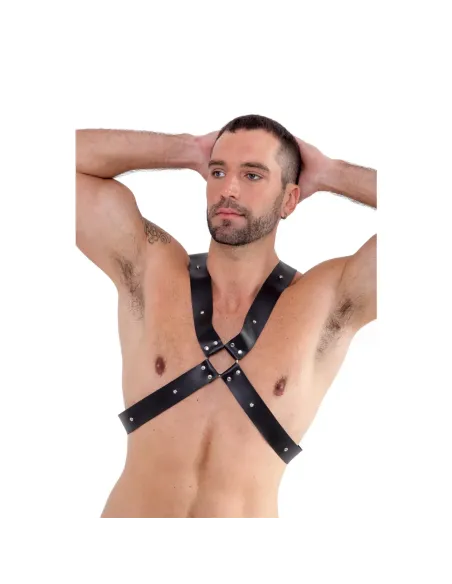 Pechera cruzada con tachas - unisex - eco cuero | Infarta fetish | Accesorios y outfits