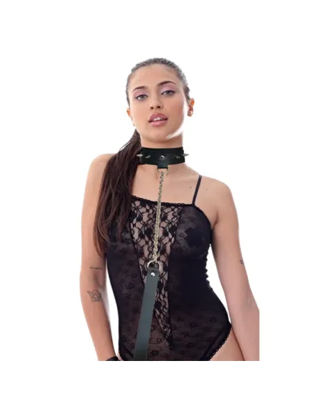 Collar sado con puas y correa de cadena | Infarta fetish | Collares