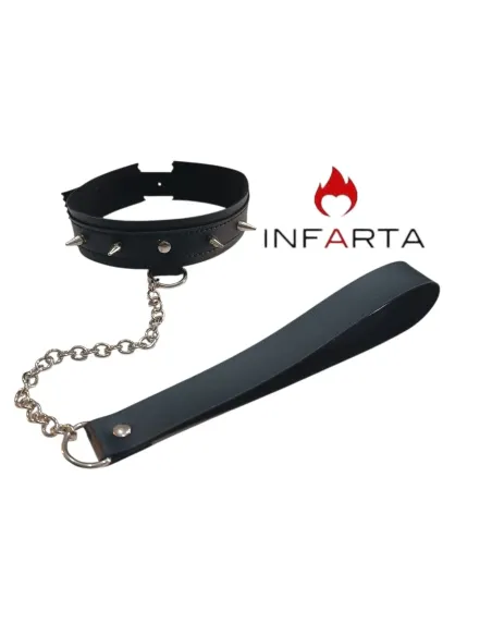 Collar sado con puas y correa de cadena | Infarta fetish | Collares