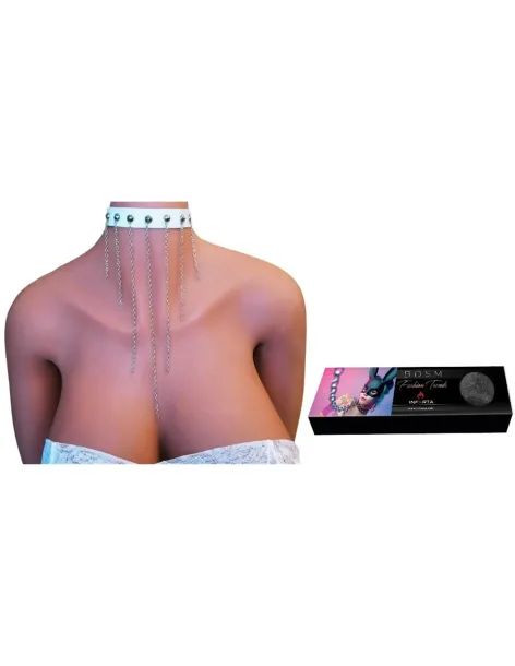 Choker chain eco cuero blanco | Infarta fetish | Accesorios y outfits