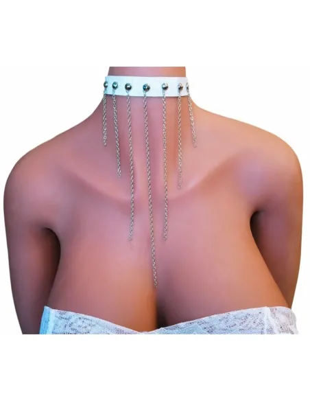Choker chain eco cuero blanco | Infarta fetish | Accesorios y outfits