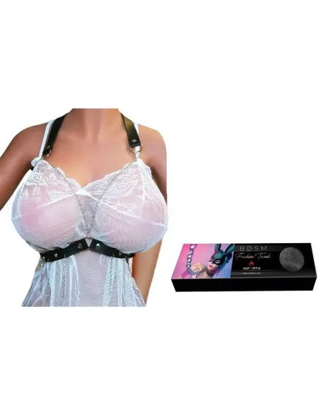 Corpiño sexy chain negro - eco cuero | Infarta fetish | Garage: unidades en ¡liquidación!