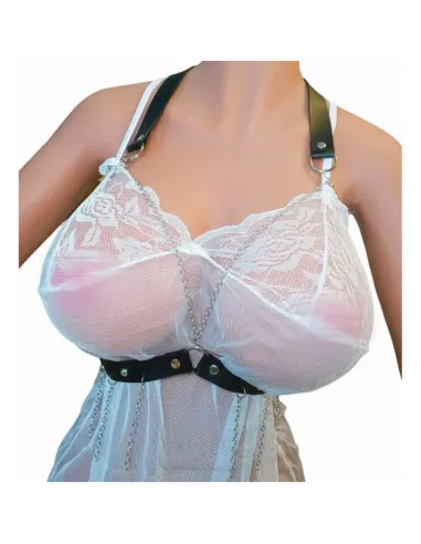 Corpiño sexy chain negro - eco cuero | Infarta fetish | Garage: unidades en ¡liquidación!