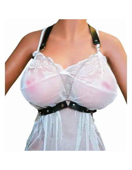 Corpiño sexy chain negro - eco cuero | Infarta fetish | Garage: unidades en ¡liquidación!