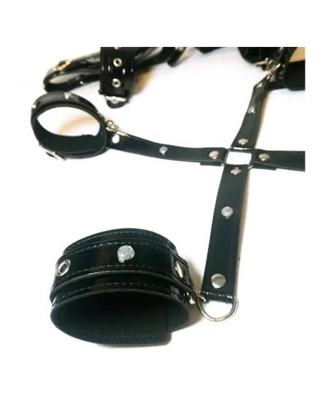 Kit luxury charol negro con strass 4 piezas | Infarta fetish | Kits