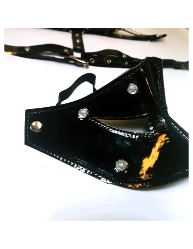 Kit luxury charol negro con strass 4 piezas | Infarta fetish | Kits